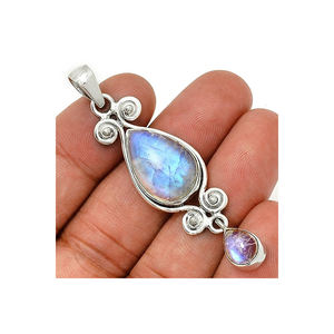 Colgante de piedra lunar de Plata de Ley 925 de alta calidad, estilo bonito increíble con ajuste de bisel, Joyería exclusiva a la venta - Product Image 3