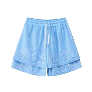 Short de bain pour hommes de créateur personnalisé OEM Short de jogging respirant à double couche avec poche en filet pour téléphone Short d'entraînement en maille - Product Image 1