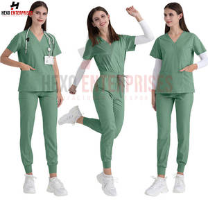 ชุดสครับสำหรับทุกเพศวัสดุสแปนเด็กซ์ชุดเครื่องแบบโรงพยาบาลชุดสครับสำหรับฤดูร้อนผลิตตามสั่ง - Product Image 2