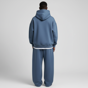 Conjunto Deportivo de Hombre de Alta Calidad, 100% Algodón, Estilo Holgado, Ropa Casual de Invierno, Color Sólido, Talla Grande, Estilo Hip Hop, 2 Piezas - Product Image 4