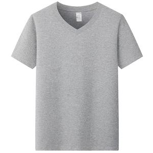 Manufacturers' Custom 100% Cotton V-Neck Tshirt for <b>Men</b> 210G <b>3XL</b> Solid Drop Shoulder Heavy Weight Loose Fit Blank T <b>Shirt</b> - Product Image 4