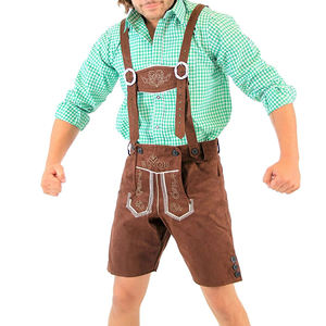 ชุดเดอร์แมนเลเดอร์โฮเซนสำหรับผู้ชายหนังแท้สีน้ำตาลน้ำหนักเบางานปักตามสั่งแบบใหม่ - Product Image 4