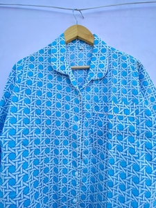 Conjunto de Pijama Informal de Algodón Hecho a Mano, Estampado Digital Floral, Estilo Bohemio, Cuello en V, Corte Ajustado, Ropa de Dormir Suave y Transpirable para Verano - Product Image 6