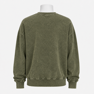 Women Acid Wash Sweatshirt Featuring Relaxed Silhouette Soft Fabric And Washed Finish For Comfortable Daily And Leisure Wear - Product Image 6