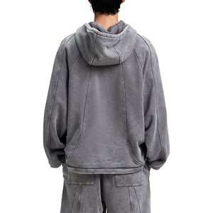 Chándales Holgados de Algodón 100% Lavado con Ácido de Primera Calidad, Sudaderas Vintage Desgastadas, Lavadas a la Piedra, Transpirables y Ecológicas - Product Image 3