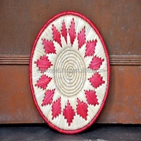 Vintage Handgewebter Bambus Art Deco Wandkorb Deko Wandhängende Körbe Heimdekoration