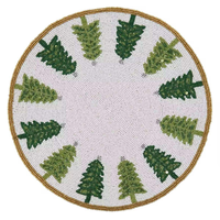 Napperons ronds tendance aux couleurs vives avec perles pour la décoration intérieure, la vaisselle, la table à manger, les fêtes et la broderie