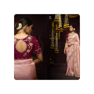 ผ้าไหมส่าหรีสีแดงเข้มสไตล์วินเทจผ้าทอ zari หรูหราสำหรับงานปาร์ตี้ - Product Image 6