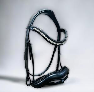 Brida de manivela de confort alemán para Horse Ripple Wave Bling Western Headstall y riendas Logotipo personalizado hecho de cuero y PVC - Product Image 6