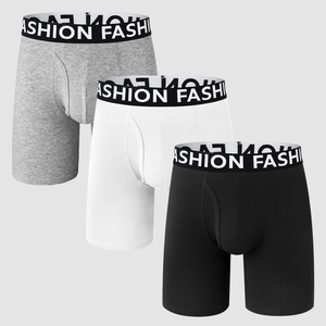 Calzoncillos Boxer Clásicos para Hombre, de Algodón, Fabricados en Fábrica, con Logotipo Personalizado, Cintura Elástica, Talla Grande, Corte Medio - Product Image 2