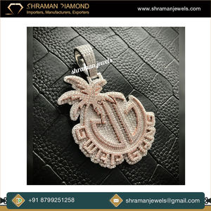 Collier unisexe style hip-hop personnalisé en argent 925 plaqué or rose, double couche, avec pendentif lettre initiale glacée en moissanite – Cadeau de fête - Product Image 5