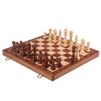 Boîte de jeu de société de luxe de 15 pouces pour enfants, pour stimuler l'intelligence, avec un échiquier en bois à motif marbré avancé.