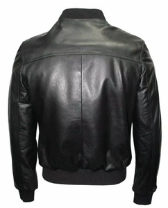 <b>Men's</b> <b>Real</b> Leather Jacket Slim Leather Jacket Bomber Biker Motorcycle Genuine Lambskin <b>Black</b> <b>Men</b> for Jacket Winter Accept OEM - Product Image 3