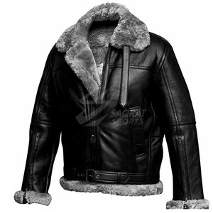 High Quality <b>Shearling</b> Leather <b>Jacket</b> Customized Logo Design Winter <b>Jacket</b> Fashion Clothing <b>Shearling</b> Leather <b>Jacket</b> <b>For</b> <b>Men</b> - Product Image 4