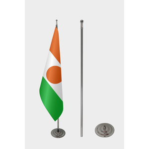 Drapeau officiel du Niger pour intérieur, imprimé numériquement sur polyester durable avec mât en aluminium - Product Image 2