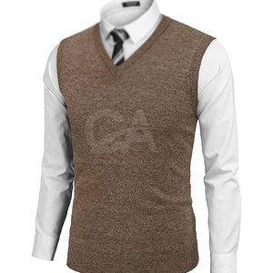 2025 disponible suéter sin mangas de alta calidad para hombres suéter sin mangas de punto tamaños de colores personalizados - Product Image 1