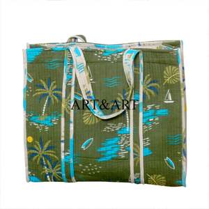 Sac fourre-tout pour femme en coton indien imprimé à la main, imprimé naturel, fait à la main, de haute qualité, sac à bandoulière matelassé - Product Image 2