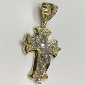 Colgante de Diamante CVD con Forma de Corte Baguette, Joyería Fina de Diseño Único, Oro Macizo de 14K, Hip Hop, IGI Certificado para Hombre - Product Image 3