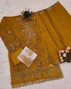 ชุดสูทผ้าไหมแท้ดีไซน์เนอร์แบบยาวพิเศษสำหรับเทศกาล 8 สี รุ่นใหม่ล่าสุด / ชุดคุร์ติแบบ Anarkali ขายส่ง - Product Image 6