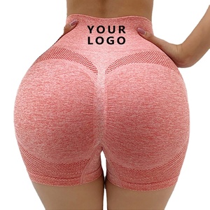 Shorts de compression personnalisés avec logo, pour femmes, effet push-up, légers, taille haute, ensembles de fitness pour la salle de sport, shorts de yoga sans couture - Product Image 1