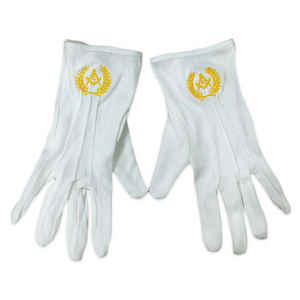 Gants de sécurité maçonniques avec logo brodé personnalisé Design doux blanc confortable avec le dernier logo - Product Image 3