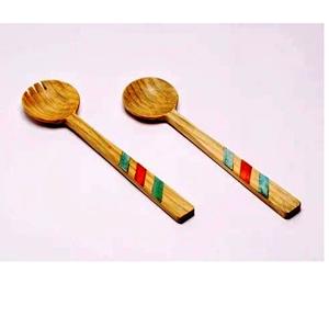 Juego de Servidores de Ensalada de Madera Natural Tamaño S con 2 Espátulas, Utensilios Hechos a Mano Sostenibles, Aptos para Congelador - Product Image 5