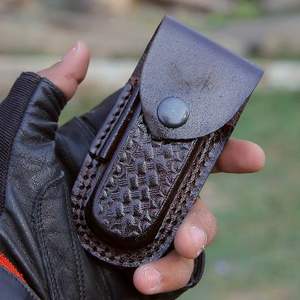 Cuchillo Plegable Damasco de Venta Caliente al por Mayor con Mango de Madera, Grado Industrial OEM, para Campismo al Aire Libre, Personalizable con Funda - Product Image 6