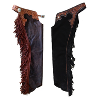 Maßgefertigte Cowgirl-Chaps, handgefertigt, mit Werkzeugverziertem Design, Western-Stil, aus echtem Leder, mit Schnallenverschluss