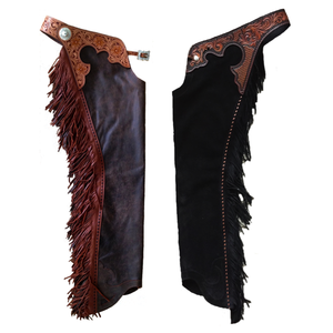 Cowgirl Chinks personnalisé fait à la main travail usiné artisanat Western cuir course Chaps Jodhpur & culottes produits pour chevaux - Product Image 5