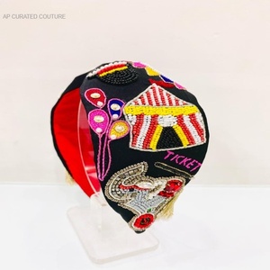 Special Holiday Vacation Collection Multi Colour Turban Style Embroidered Beaded <b>Headband</b> Made in India by Indian Manufacturer - Product Image 4