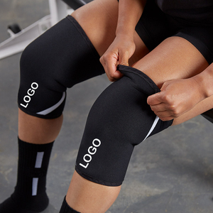 Weight Lifting Thick Neoprene <b>Knee</b> Sleeves Stretchable Breatable Grey Gym <b>Support</b> Compression <b>Brace</b> with Custom Logo - Product Image 1