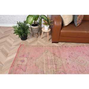 พรมขนาด 2.8x10 ฟุต, พรมวินเทจแบบ Runner, พรมเปอร์เซียสีชมพู - Product Image 1