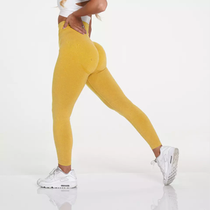 High Waist <b>Seamless</b> <b>Leggings</b> Full Length Solid Color Stretch Breathable Push Up Sporty Women's <b>Leggings</b> - Product Image 4