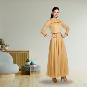 Superior Handcrafted Beaded Maxi <b>Dress</b> Stylish Long Evening Outfit <b>with</b> Halter Neck and Luxury Feel for Ladies Party Wear Use - Product Image 1