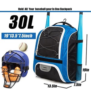 Bolsa de equipo de bate de béisbol multibolsillo de alta calidad, mochila con mangas de murciélago, bolsa de béisbol de softbol, compartimento para zapatos con logotipo de equipo - Product Image 6
