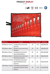 Jeu de clés à molette en acier au carbone chromé 6/8/10/12 pièces DIY Grade Mesure métrique 17mm 21mm OEM personnalisable - Product Image 3