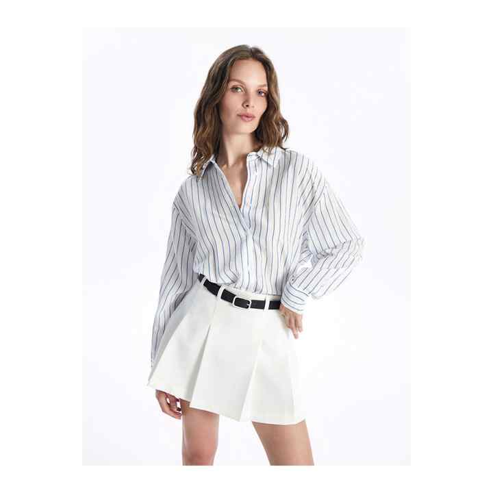 Striped Long Sleeve Oversize Women's Shirt