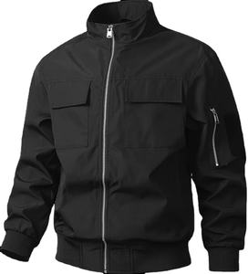 Chaqueta cortavientos delgada de otoño para hombre, diseño de ganchillo a la moda con cierre de cremallera, técnica lavada para ropa de invierno - Product Image 4