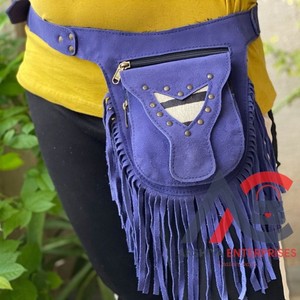 Cinturones con flecos de cuero de gamuza, riñonera con bolsillo en la cadera, cinturones de viaje multiusos, bolsa de utilidad de mensajero de viaje única de alta moda - Product Image 1