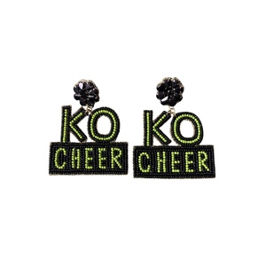 High Quality Handmade <b>Beaded</b> Earrings with <b>Metal</b> Post at the Back From India - Product Image 1