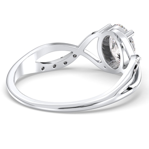 แหวนหมั้นเพชรโมอิสซาไนต์ทรงรีขนาด 0.62 กะรัต แบบสั่งทำพิเศษจาก REYES ตัวเรือนทองคำแท้ 14K พร้อมใบรับรอง GRA เครื่องประดับคุณภาพสำหรับผู้หญิง - Product Image 4