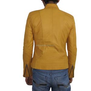 Veste de motard réversible matelassée en cuir véritable pour femme avec fermeture éclair, en cuir de vachette, pour la saison printanière - Product Image 4