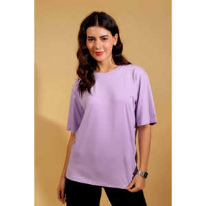 T-shirt d'été classique à col ras du cou, manches détaillées Schiffli, tissu doux, coupe régulière, respirant, séchage rapide pour un port quotidien sans effort - Product Image 1