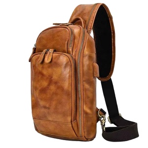 Genuine Leather <b>Sling</b> <b>Bag</b> for Men Crossbody Shoulder Travel Large Capacity Vintage High Quality Customizable Chest Gift. - Product Image 1