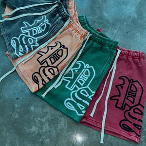 Conjunto de pantalones cortos y camisetas con estampado Vintage de verano personalizado estilo boxy 100% algodón DTG Logo conjunto de pantalones cortos deportivos de moda informal para hombre - Product Image 2
