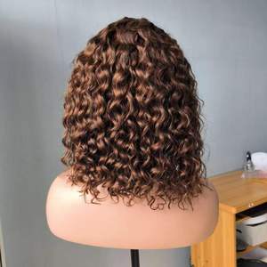 Giá rẻ Giá nước sóng #4 Bob Tóc Giả Brazil tóc ngắn Bob wigs13x4 tóc con người ren phía trước ngắn sâu xoăn Trong Suốt Ren tóc giả - Product Image 2
