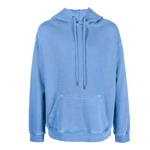 Streetwear Jean Hiver Personnalisé Surdimensionné Basics Coton Mélangé Numérique Bleu Délavé Délavé Brodé Polaire à Capuche Hommes - Product Image 2