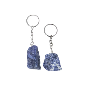 High quality Crystal Keychain Sodalite Rough <b>Key</b> Chine Natural Stone <b>Key</b> <b>Holder</b> Gifts for Women <b>Key</b> Chain wholesale - Product Image 2