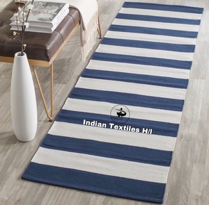 ITHL European Handwoven Striped Cotton Flat <b>Weave</b> Rugs Indoor & Outdoor Use Cheap Price Area Rugs & Sets - Product Image 1