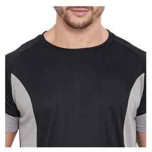 T-shirts en toile de polyester/coton respirants de haute qualité, personnalisables en gros, impression OEM, séchage rapide, pour la salle de sport, le sport, la course à pied, pour hommes, unis, vierges - Product Image 6